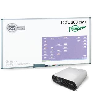 Pizarra Blanca Mate 122x300 magnetica para proyector