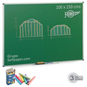 Pizarra Verde Semi-brillo para tiza 100x150 M.aluminio