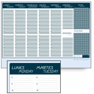 Planing semanal para mesa sobremesa T-152 encolado  Planning