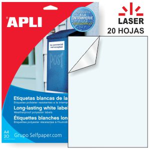 Poliester adhesivo blanco, Etiquetas plastico para laser 20h