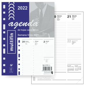 Recambio Agenda Multifin 3002 Semana Vista 11 taladros 2012
