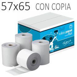 Rollo de papel con copia 57x65x12 duplicado quimico