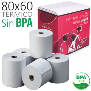 Rollos papel termico 80x60x12  - impresora tickets TPV