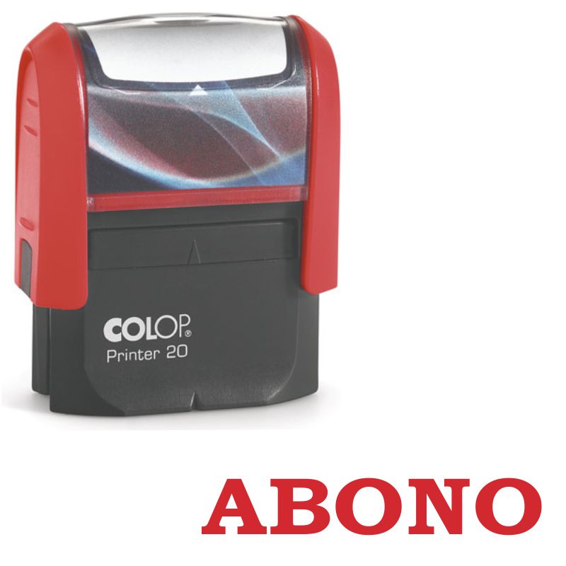 Sello cuņo automatico texto abono tinta Rojo ABONO