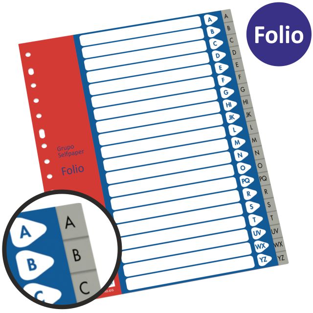Separador abecedario folio Dohe Multitaladro AZ 20 pestañas