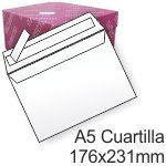 sobres 176x231 cuartilla a5 90 grs/m2 caja 250 uds