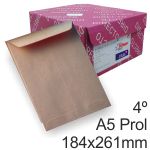 bolsa sobre 184x261 4� cuarto prolongado Kraft  caja 250 u