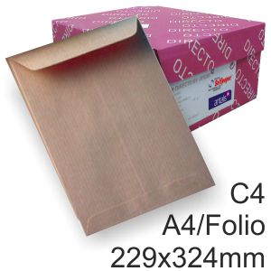 bolsa sobre 229x324 Din C4 Kraft caja 250 90 G/m2. Kraft.