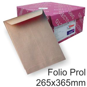 bolsa sobre 260x360 folio prolongado Kraft  caja 250 u 90 gr