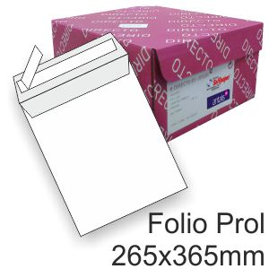 bolsa sobre 260x360 folio prolongado Blanco caja 250 uds 90g