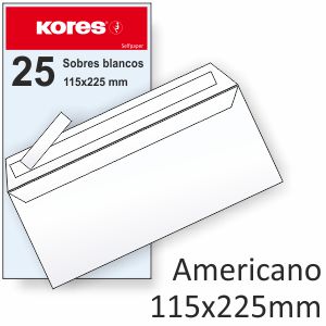 sobres 115x225 americano L autoadhesivo paquete 25 uds