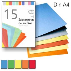 Subcarpetas colores surtidos Din A4 paquete 10 subcarpetas