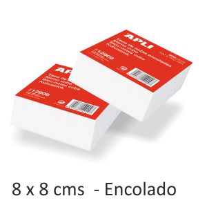 Taco bloc Notas papel 8x8 Blanco Encolado 500 hojas