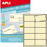 Tarjetas Visita precortadas color crema borde liso
