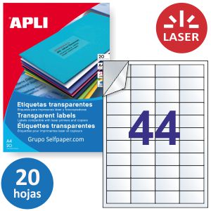Transparencias Adhesivas Laser 44x poliester 20 Hojas