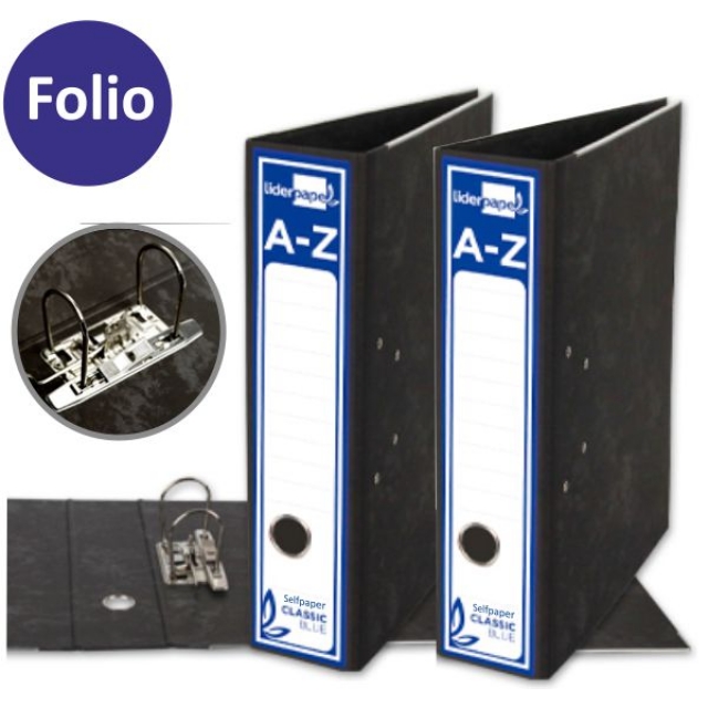 Archivador AZ, Palanca Folio, Liderpapel económico, Blue