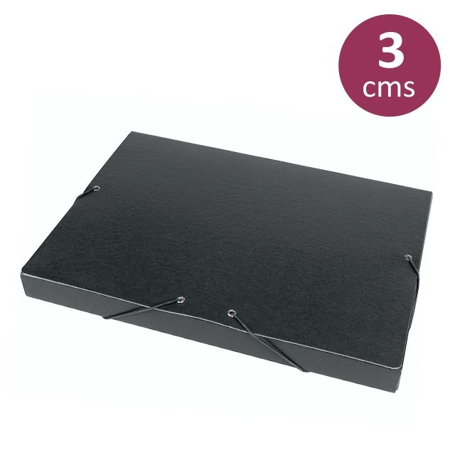 Comprar Caja, carpeta de proyectos económica lomo 3 cms Negro