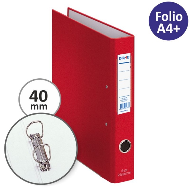 Comprar Carpeta 2 anillas 40 mm Folio Dohe 09429 Oficolor rojo