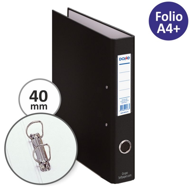 Comprar Carpeta 2 anillas 40 mm Folio Dohe 09431 Oficolor negro