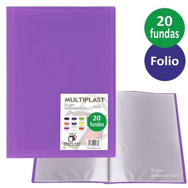 Comprar Carpeta 20 fundas folio violeta lila traslucido