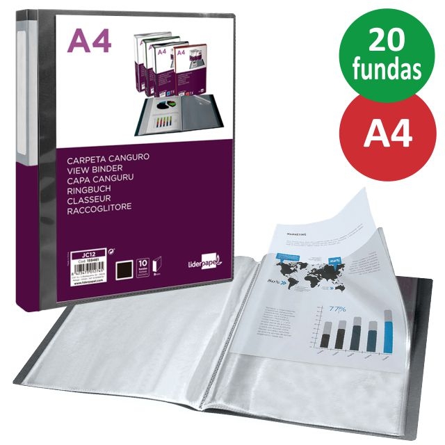 Comprar Carpeta 20 fundas, personalizable, canguro Din A4