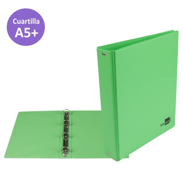 Comprar Carpeta 4 anillas 25 mm cuartilla A5+ plástico Verde hierba