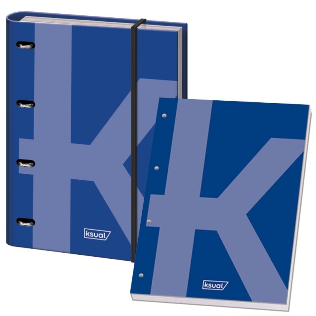 Comprar Carpeta 4 anillas Din A4, con recambio, Ksual azul