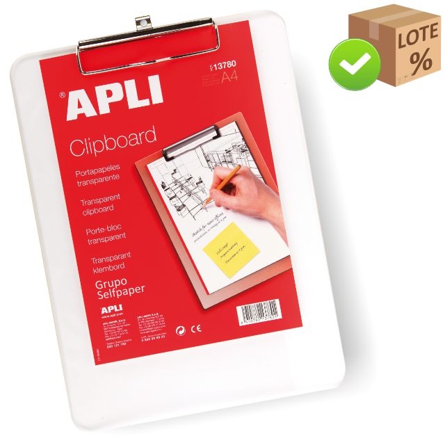 Comprar Carpeta con pinza, tabla de plastico transparente