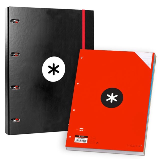 Comprar Carpeta de 4 anillas Antartik con recambio Din A4, negro