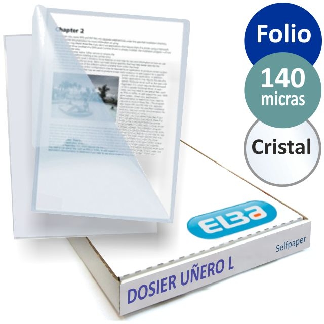 Comprar Carpeta dossier L uñero Folio plástico 140 Mic. cristal 100