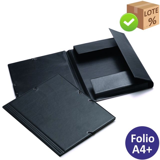 Comprar Carpeta gomas plástico PVC 3 solapas, folio, negro