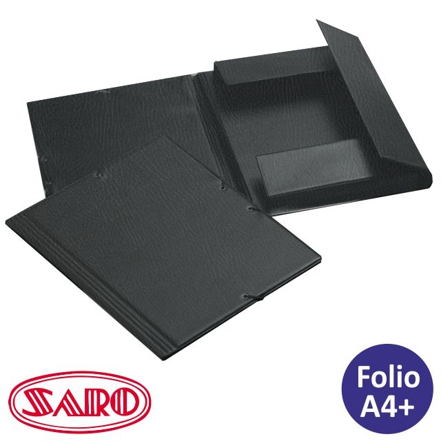 Comprar Carpeta gomas 3 solapas, plástico PVC, Saro Folio simil piel