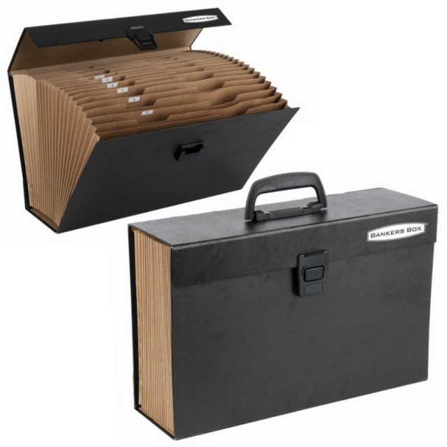 Comprar Carpeta maleta fuelle con asa acordeon R-Kive negro