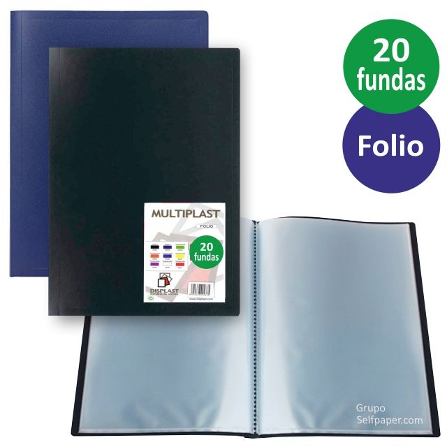 Comprar Carpeta tarifario, 20 Fundas Folio, Multiplast, tapas opacas