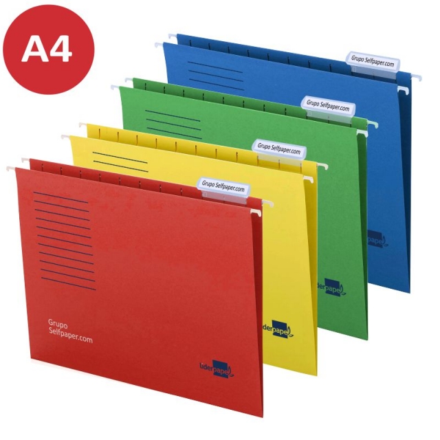 Comprar Carpetas colgantes Din A4 color Azul unicolor visor superior