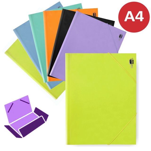 Comprar Carpetas de gomas, de plástico solapas Liderpapel color lima
