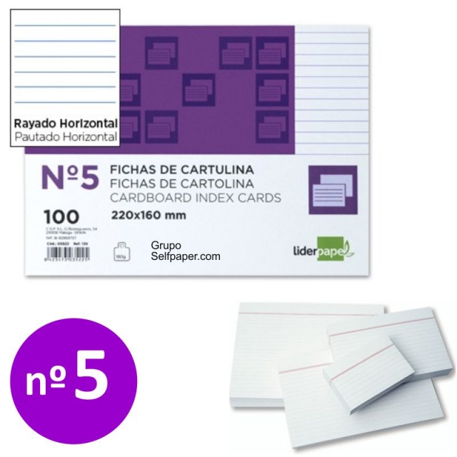Comprar Fichas Rayadas numero 5 - 160x215 - Pte.100