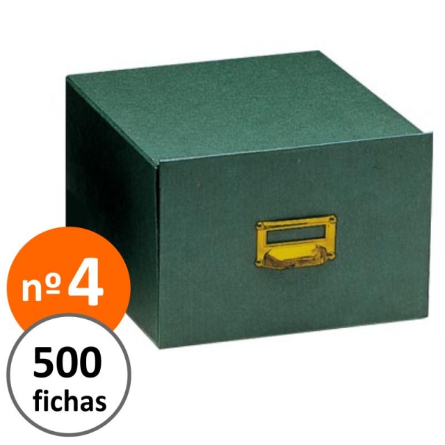 Comprar Fichero numero 4 para 500 fichas - Carton forrado verde