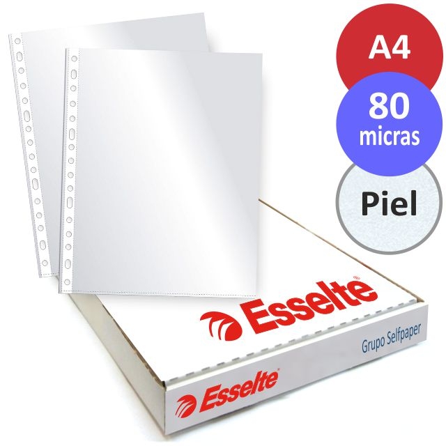 Comprar Fundas multitaladro Esselte Din A4, 80 micras, piel, C/100
