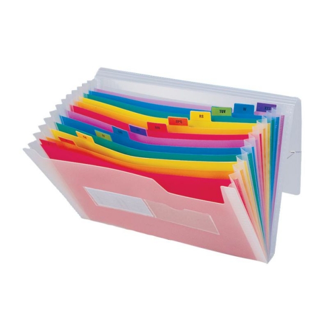 Carpeta clasificadora fuelle A4 12 separadores pop fresh Foldermate.  Carpetas clasificadoras de fuelle. Breapaper