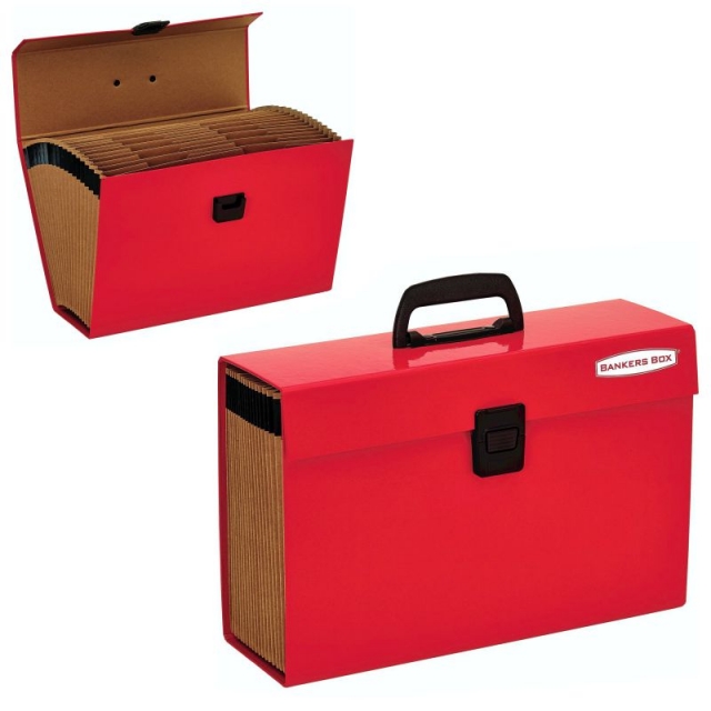 Comprar Maletín clasificador fuelle con asa Fellowes Rojo