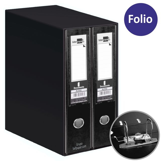 Comprar Módulo 2 Archivadores Folio Lomo ancho Liderpapel MD45 Negro