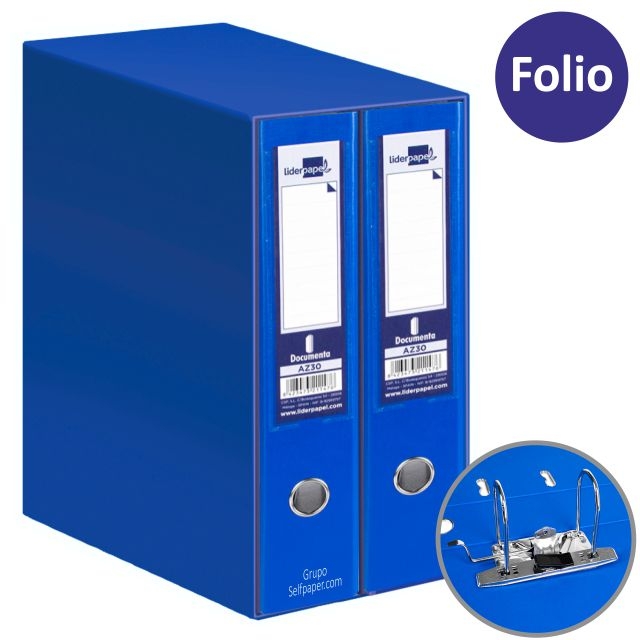 Comprar Módulo 2 archivadores folio lomo ancho, Liderpapel Azul