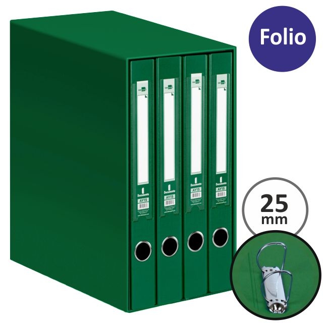 Comprar Modulo 4 carpetas 2 anillas 25mm, folio, liderpapel Verde
