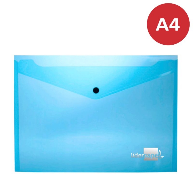 Comprar Sobre Plastico Broche A4 Liderpapel Azul claro DS15 19985