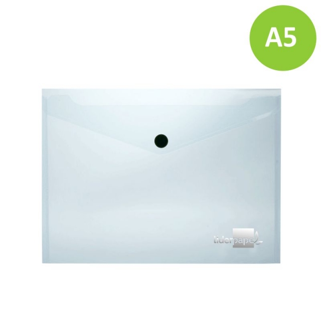 Comprar Sobre plástico cierre broche botón Din A5 transparente 17x24