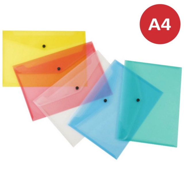 Comprar Sobre plástico cierre broche botón Din A4 colores