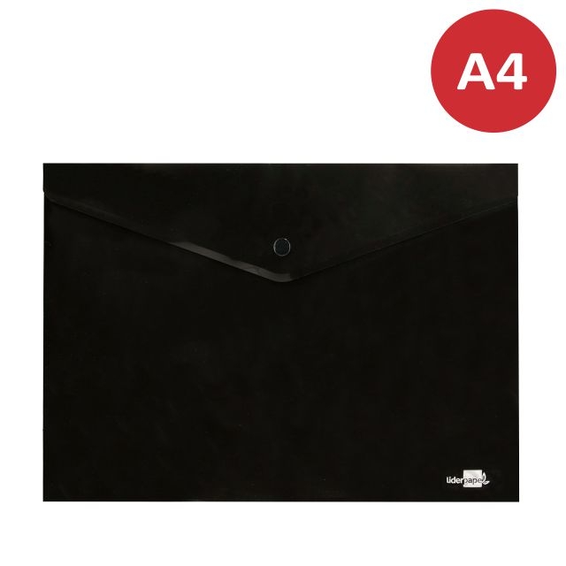 Comprar Sobre plástico cierre broche botón, negro opaco, Din A4