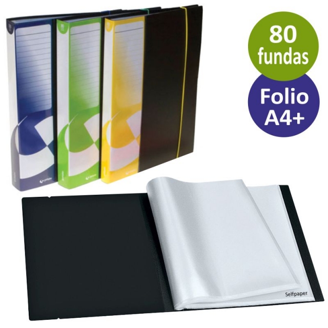 Comprar Carpeta de 80 fundas con gomas y tapas duras, tarifario 80 f