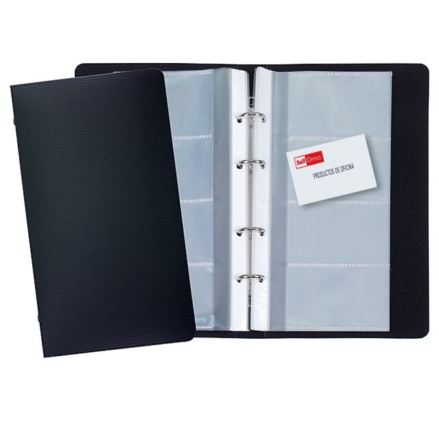 Comprar Tarjetero 4 anillas, 120 tarjetas, 15 fundas, 120x265 mm